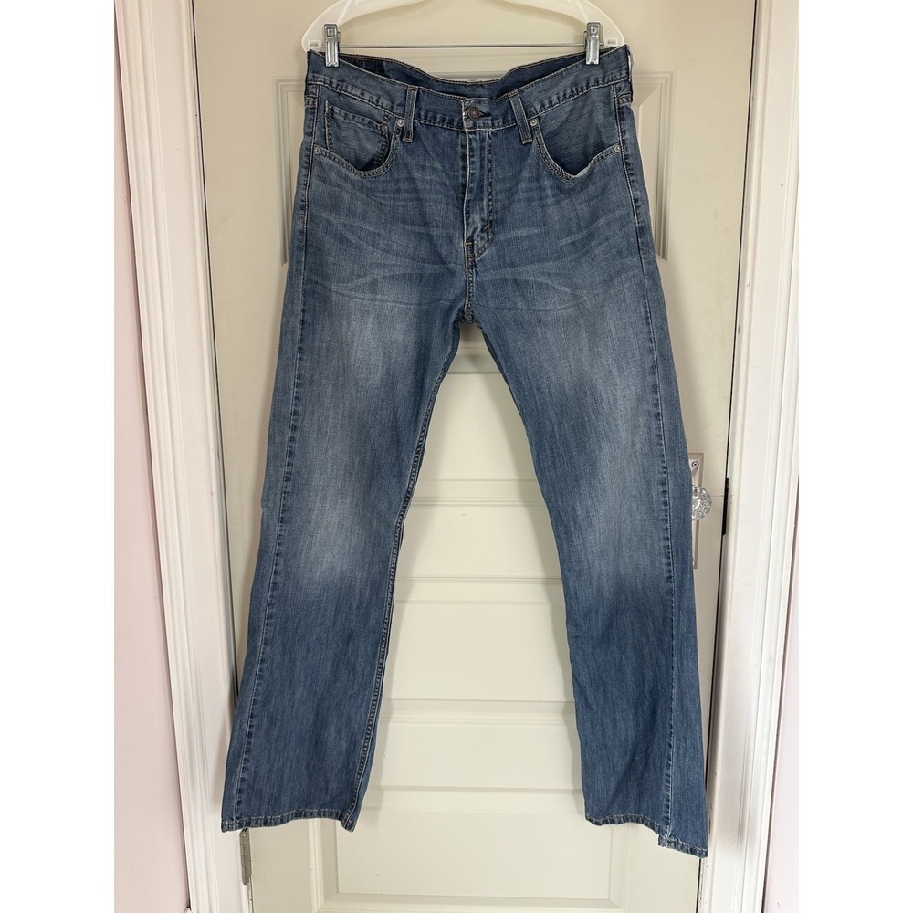 Levis 527 Slim Bootcut Jeans Mens 36x34 Blue Denim WaterLess 100% Cotton